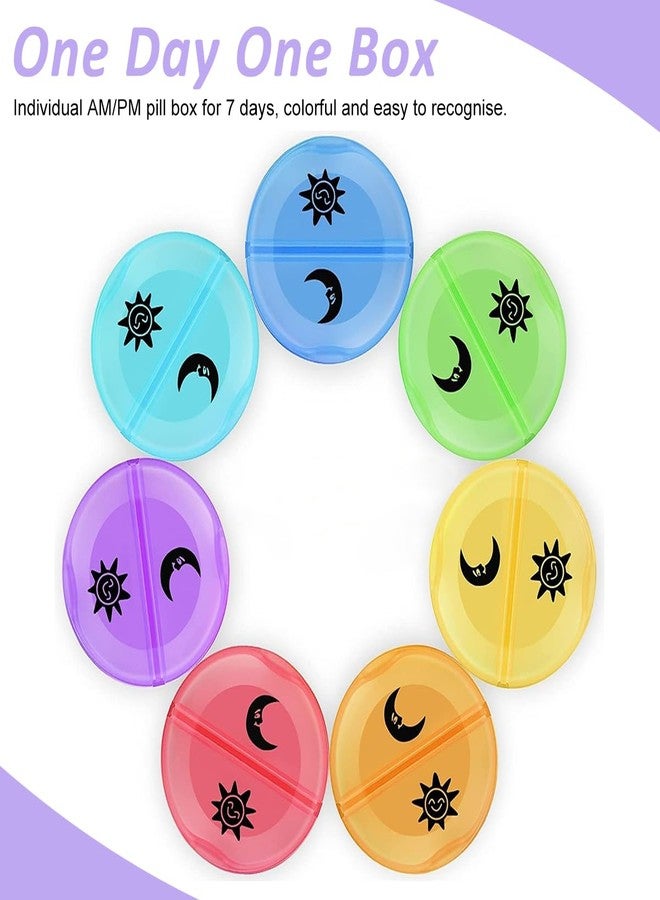 ZIBUYU® Medicine Organizer Box, Rainbow Color Plastic Dual Compartment Pill Box, Weekly Day & Night Medicine Box for Travel for Pills, Tablets, Supplyments - Image 4